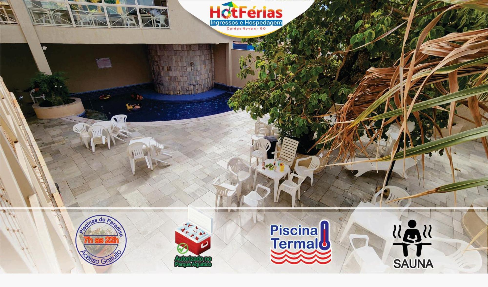 Flat Paradise, Piscinas Termais, Proximo Ao Centro - Hotferias Caldas Novas Luaran gambar